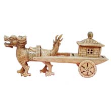 OX BONE CARVED BIG DRAGON WITH CARRIAGE